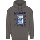 Technically the Glass is Always Full Science Geek Mens 80% Cotton Hoodie Charcoal