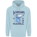 Technically the Glass is Always Full Science Geek Mens 80% Cotton Hoodie Light Blue