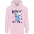 Technically the Glass is Always Full Science Geek Mens 80% Cotton Hoodie Light Pink