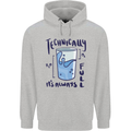 Technically the Glass is Always Full Science Geek Mens 80% Cotton Hoodie Sports Grey