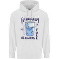 Technically the Glass is Always Full Science Geek Mens 80% Cotton Hoodie White