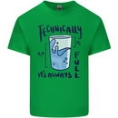 Technically the Glass is Always Full Science Geek Mens Cotton T-Shirt Tee Top Irish Green