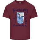 Technically the Glass is Always Full Science Geek Mens Cotton T-Shirt Tee Top Maroon