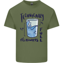 Technically the Glass is Always Full Science Geek Mens Cotton T-Shirt Tee Top Military Green