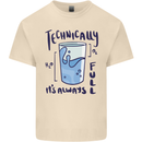 Technically the Glass is Always Full Science Geek Mens Cotton T-Shirt Tee Top Natural