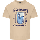 Technically the Glass is Always Full Science Geek Mens Cotton T-Shirt Tee Top Sand