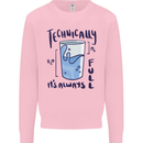 Technically the Glass is Always Full Science Geek Mens Sweatshirt Jumper Light Pink