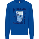 Technically the Glass is Always Full Science Geek Mens Sweatshirt Jumper Royal Blue