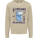 Technically the Glass is Always Full Science Geek Mens Sweatshirt Jumper Sand