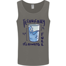 Technically the Glass is Always Full Science Geek Mens Vest Tank Top Charcoal