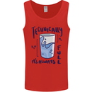 Technically the Glass is Always Full Science Geek Mens Vest Tank Top Red