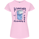 Technically the Glass is Always Full Science Geek Womens Petite Cut T-Shirt Light Pink
