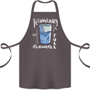 Technically the Glass is Always Full Science Nerd Cotton Apron 100% Organic Dark Grey
