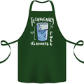 Technically the Glass is Always Full Science Nerd Cotton Apron 100% Organic Forest Green