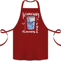 Technically the Glass is Always Full Science Nerd Cotton Apron 100% Organic Maroon