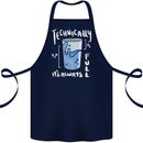 Technically the Glass is Always Full Science Nerd Cotton Apron 100% Organic Navy Blue