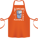 Technically the Glass is Always Full Science Nerd Cotton Apron 100% Organic Orange