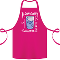Technically the Glass is Always Full Science Nerd Cotton Apron 100% Organic Pink