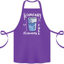 Technically the Glass is Always Full Science Nerd Cotton Apron 100% Organic Purple