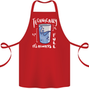 Technically the Glass is Always Full Science Nerd Cotton Apron 100% Organic Red