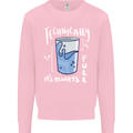 Technically the Glass is Always Full Science Nerd Kids Sweatshirt Jumper Light Pink