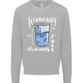 Technically the Glass is Always Full Science Nerd Kids Sweatshirt Jumper Sports Grey