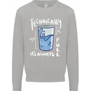 Technically the Glass is Always Full Science Nerd Kids Sweatshirt Jumper Sports Grey