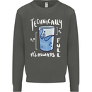 Technically the Glass is Always Full Science Nerd Kids Sweatshirt Jumper Storm Grey