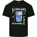 Technically the Glass is Always Full Science Nerd Kids T-Shirt Childrens Black