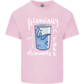 Technically the Glass is Always Full Science Nerd Kids T-Shirt Childrens Light Pink