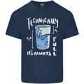 Technically the Glass is Always Full Science Nerd Kids T-Shirt Childrens Navy Blue