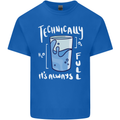 Technically the Glass is Always Full Science Nerd Kids T-Shirt Childrens Royal Blue