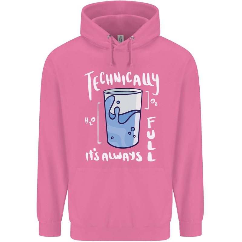 Technically the Glass is Always Full Science Nerd Mens 80% Cotton Hoodie Azelea