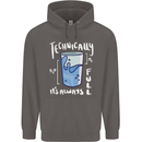 Technically the Glass is Always Full Science Nerd Mens 80% Cotton Hoodie Charcoal