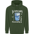 Technically the Glass is Always Full Science Nerd Mens 80% Cotton Hoodie Forest Green