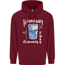 Technically the Glass is Always Full Science Nerd Mens 80% Cotton Hoodie Maroon