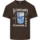 Technically the Glass is Always Full Science Nerd Mens Cotton T-Shirt Tee Top Dark Chocolate