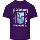 Technically the Glass is Always Full Science Nerd Mens Cotton T-Shirt Tee Top Purple