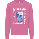 Technically the Glass is Always Full Science Nerd Mens Sweatshirt Jumper Azalea