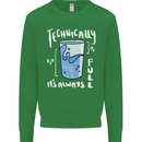 Technically the Glass is Always Full Science Nerd Mens Sweatshirt Jumper Irish Green