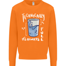 Technically the Glass is Always Full Science Nerd Mens Sweatshirt Jumper Orange