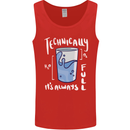Technically the Glass is Always Full Science Nerd Mens Vest Tank Top Red