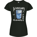 Technically the Glass is Always Full Science Nerd Womens Petite Cut T-Shirt Black