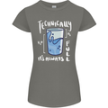 Technically the Glass is Always Full Science Nerd Womens Petite Cut T-Shirt Charcoal