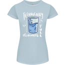 Technically the Glass is Always Full Science Nerd Womens Petite Cut T-Shirt Light Blue