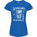 Technically the Glass is Always Full Science Nerd Womens Petite Cut T-Shirt Royal Blue