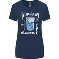 Technically the Glass is Always Full Science Nerd Womens Wider Cut T-Shirt Navy Blue