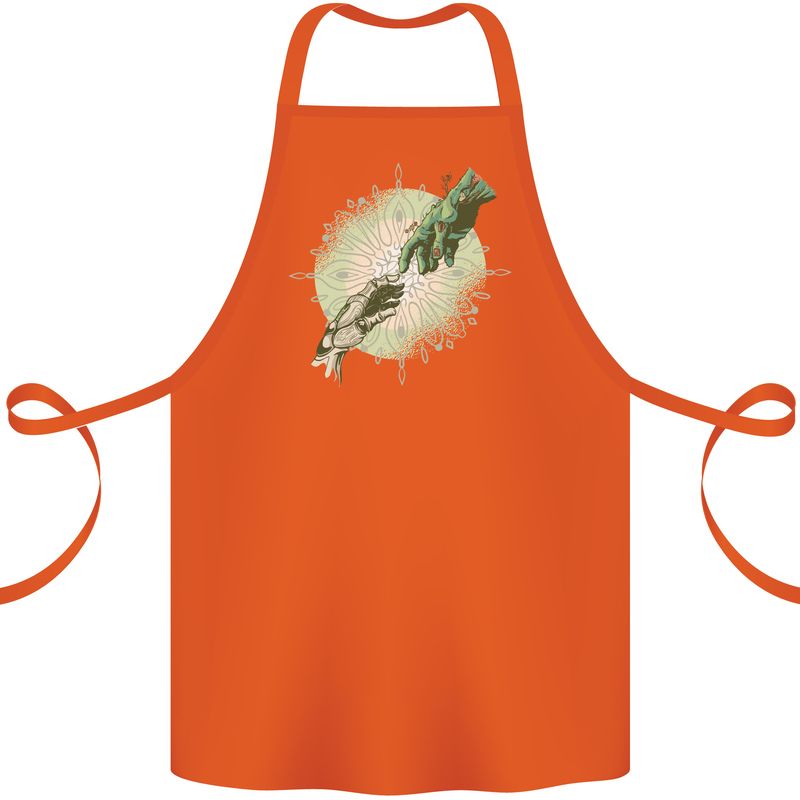 Technology Creation of Adam Parody Teck IT Cotton Apron 100% Organic Orange