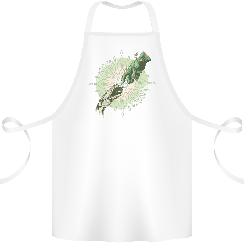 Technology Creation of Adam Parody Teck IT Cotton Apron 100% Organic White