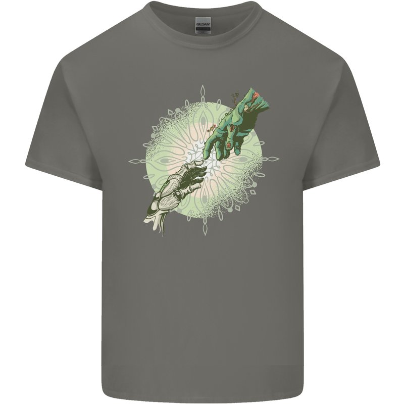 Technology Creation of Adam Parody Teck IT Mens Cotton T-Shirt Tee Top Charcoal